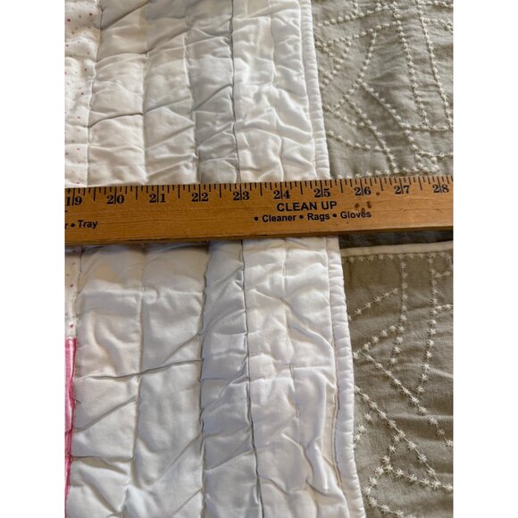 Pottery Barn Kids Quilted patchwork Cotton Square pillow padded sham 23x26 read - Picture 4 of 14